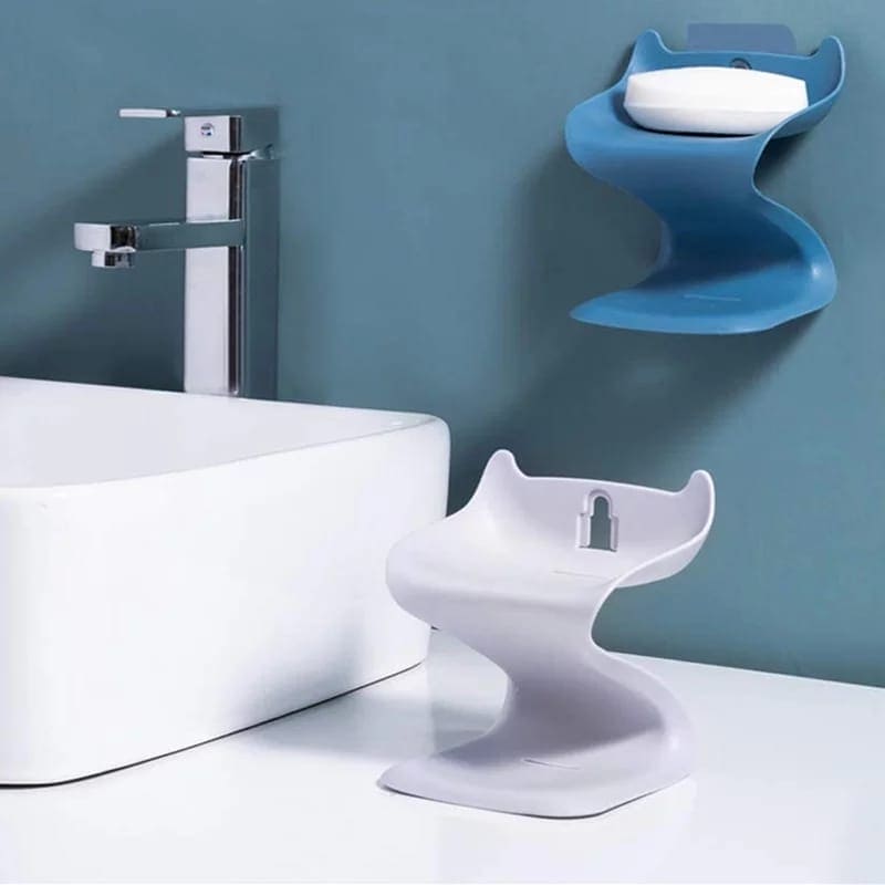 Wave Soap Holder, Double Layer Soap Holder, Strong Sponge Soap Holder, Wall Mounted Soap Dish Rack Wave Soap Holder, Double Layer Soap Holder, Strong Sponge Soap Holder, Wall Mounted Soap Dish Rack